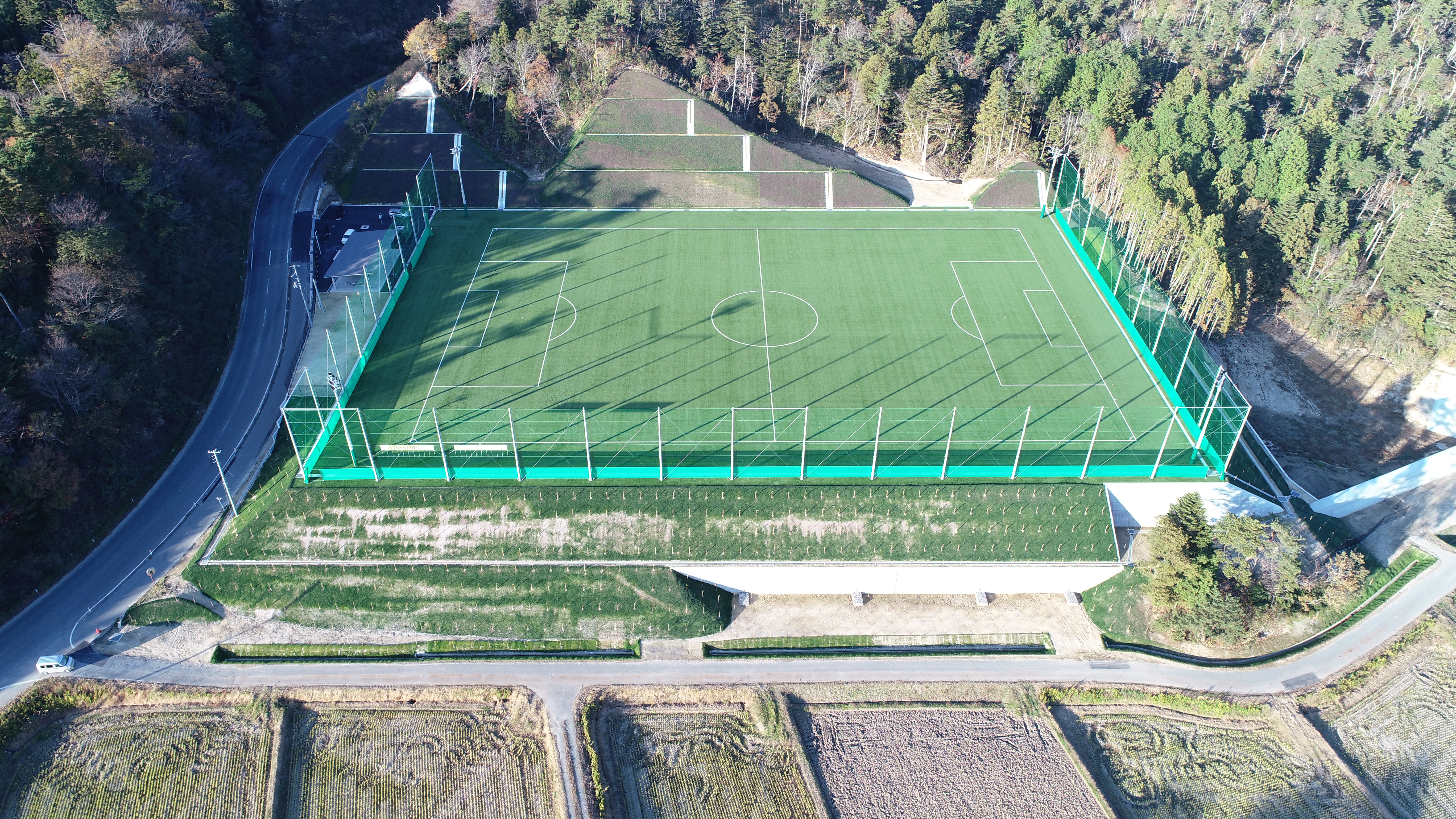 ふたば未来学園サッカーグラウンド造成整備工事 田中建設株式会社 福島県双葉郡